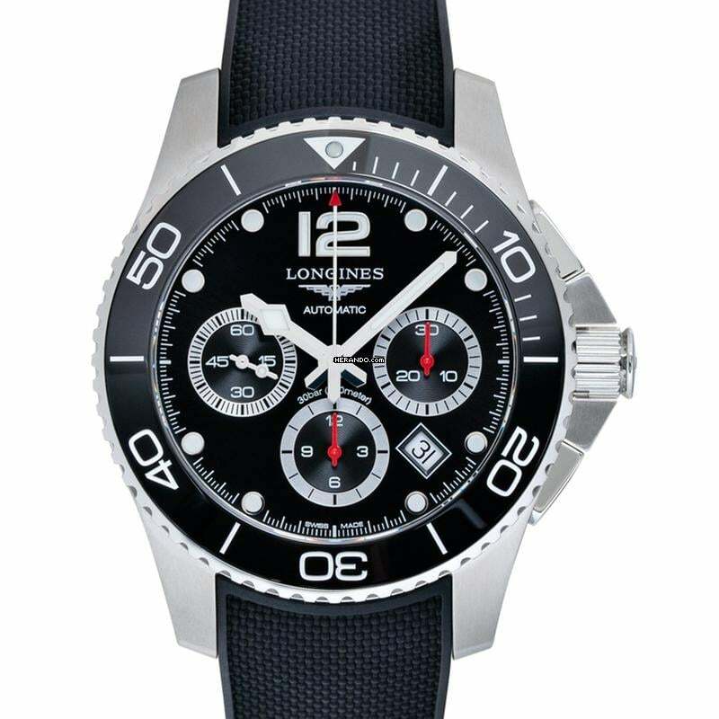  Longines HydroConquest L38834569 - HydroConquest Chronograph Automatic Black Dial Men's Watch </h1> 