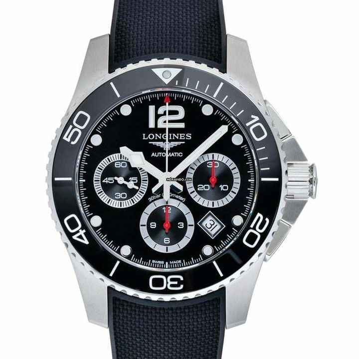  Longines HydroConquest L38834569 - HydroConquest Chronograph Automatic Black Dial Men's Watch </h1> 