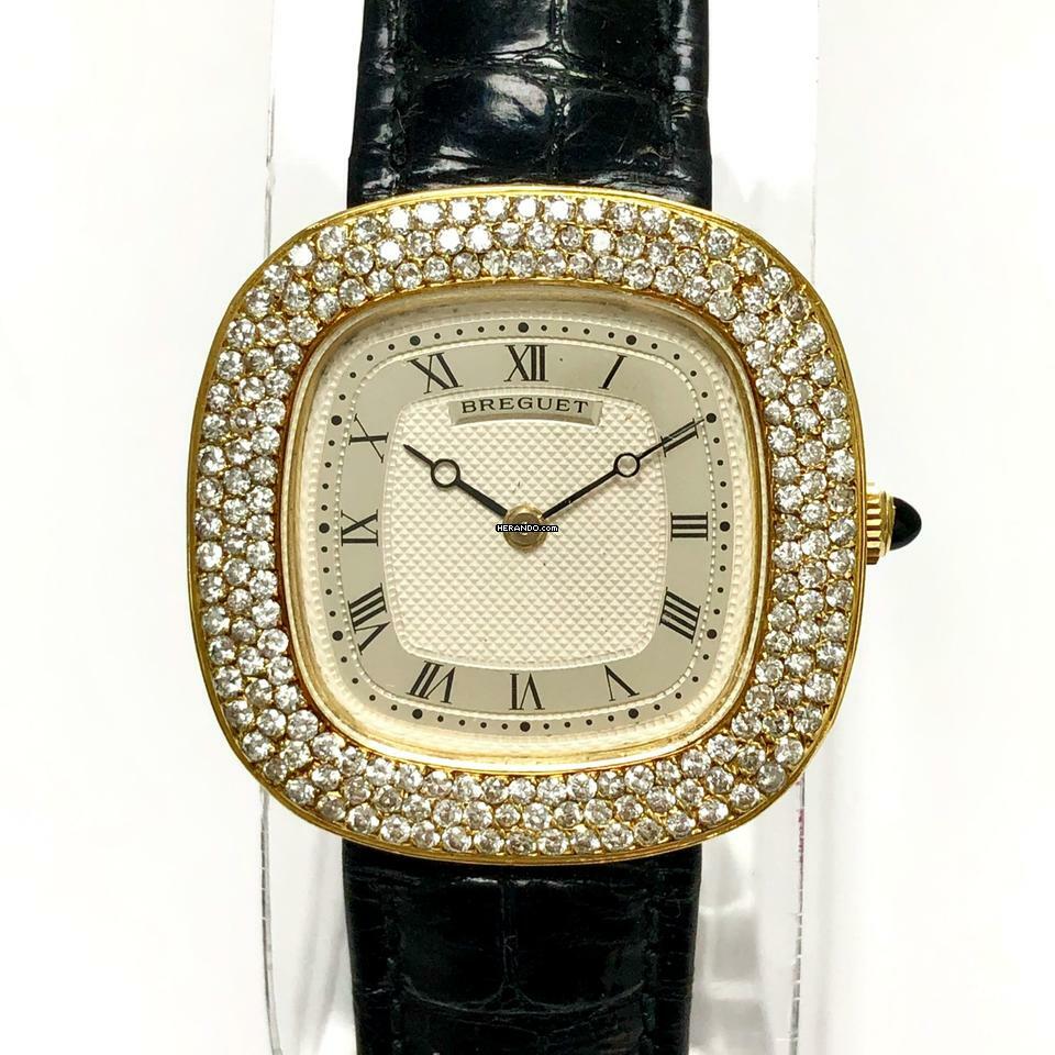  Breguet 18K Yellow Gold Manual Winding Breguet Band Custom Diamonds </h1> 