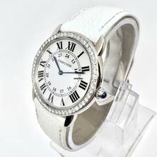 Thumbnail von Cartier Ronde Solo de Cartier Date 36mm Quartz Steel 1TCW DIAMOND Watch </h1>
