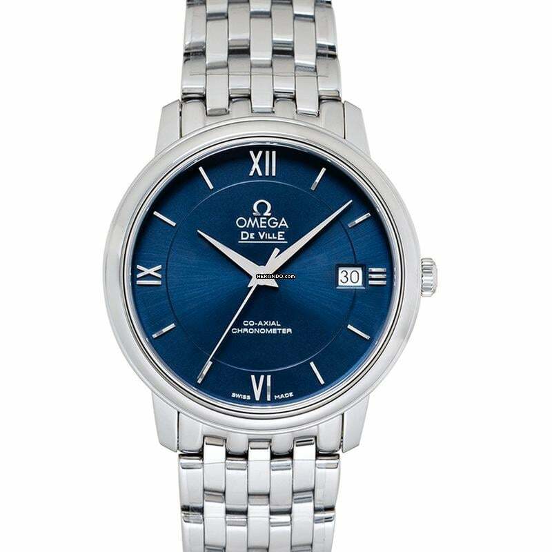  Omega De Ville Prestige 424.10.37.20.03.001 - De Ville Prestige Co-Axial 36.8 mm Automatic Blue Dial Steel Ladies </h1> 