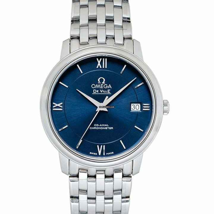  Omega De Ville Prestige 424.10.37.20.03.001 - De Ville Prestige Co-Axial 36.8 mm Automatic Blue Dial Steel Ladies </h1> 