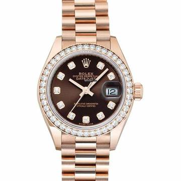  Rolex Lady-Datejust 279135RBR - Datejust Automatic Brown Dial Everose Gold Ladies Watch </h1> 