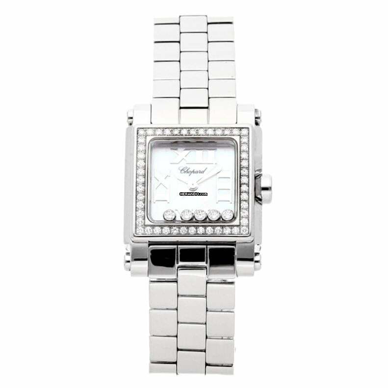  Chopard Happy Sport Steel 5 Floating Diamonds Diamond Bezel Watch </h1> 