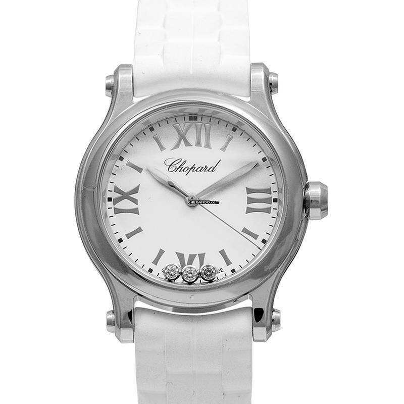  Chopard Happy Sport 278590-3001 - Happy Diamonds Quartz White Dial Stainless Steel Ladies Watch </h1> 