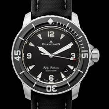 Thumbnail von Blancpain Fifty Fathoms 5015-12B30-B52A - Fifty Fathoms Automatique Titanium / Black / Canvas 45mm </h1>