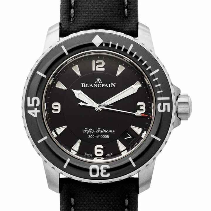  Blancpain Fifty Fathoms 5015-12B30-B52A - Fifty Fathoms Automatique Titanium / Black / Canvas 45mm </h1> 
