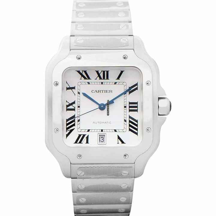  Cartier Santos WSSA0018 - Santos Silvered Opaline Dial Men's Watch </h1> 