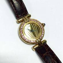 Thumbnail von Cartier COLISÉE GP Ladies Watch Gold Dial & Pink Sapphires Bezel & C </h1>