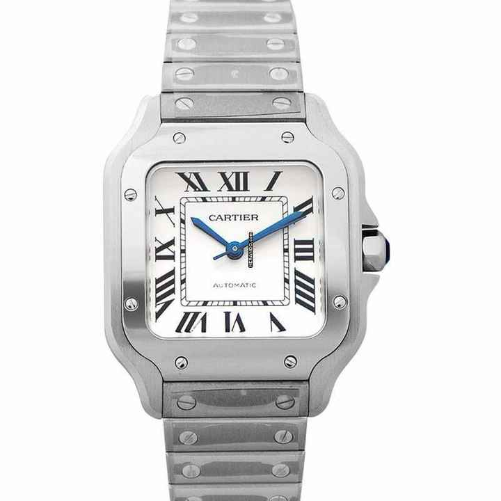  Cartier Santos WSSA0029 - Santos de Cartier Automatic Silvered Opaline Dial Men's Watch </h1> 