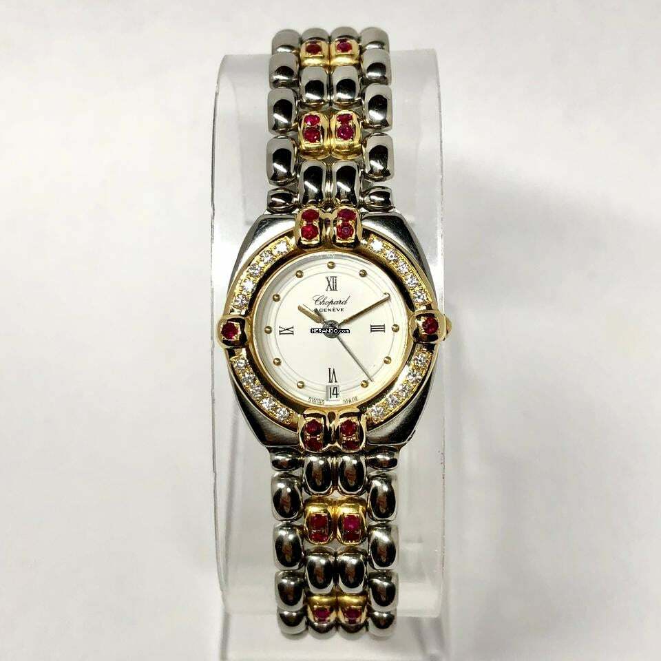  Chopard Gstaad Quartz 24mm 2 Tone DIAMONDS & Red Rubies Watch </h1> 