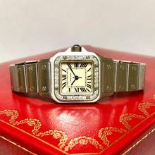 Thumbnail von Cartier Santos Galbée 24mm Quartz Steel 0.69TCW Diamond Watch NEW Model </h1>