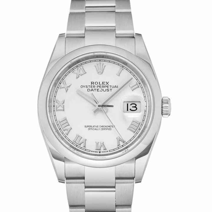  Rolex Datejust 36 126200-0008 - Datejust 36 Automatic White Dial Roman Index Men's Watch </h1> 