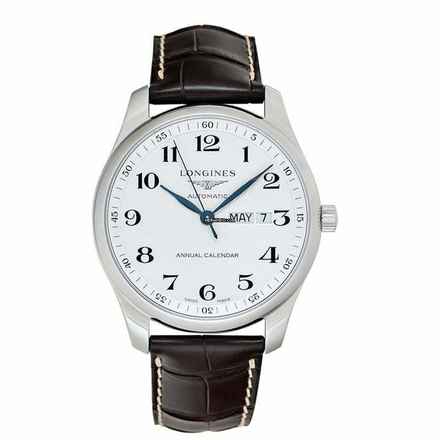  Longines Master Collection L29204783 - Master Collection Automatic Silver Dial Brown Leather Strap Men's Watch </h1> 
