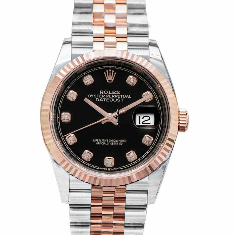 Rolex Datejust 36 126231 - Datejust Automatic Black Dial Diamond Jubilee Rose Gold Ladies Watch </h1>