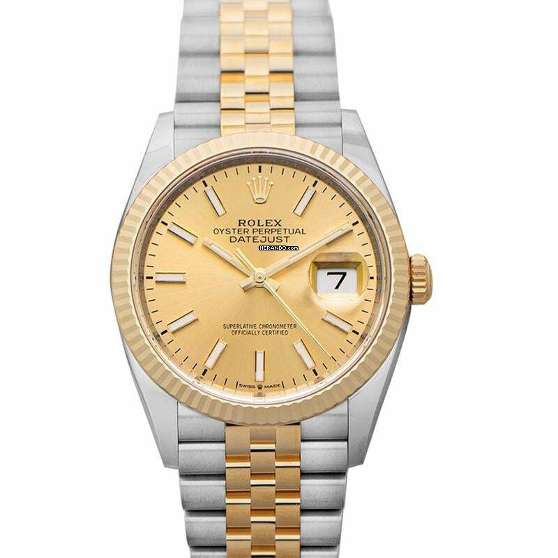 Rolex Datejust 36 126233 - Datejust 36 Automatic Champagne Dial 18K Yellow Gold Jubilee Men's Watch </h1>