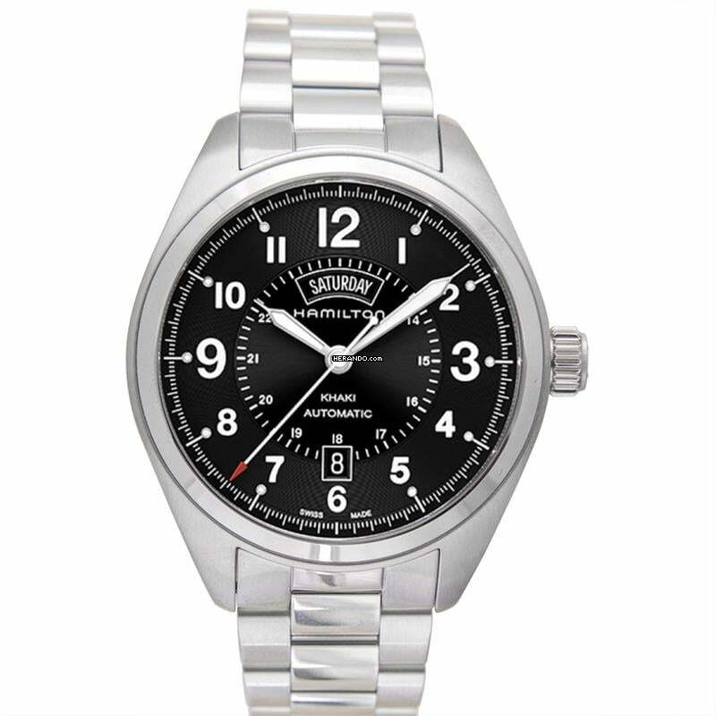 Hamilton Khaki Field Day Date H70505133 - Khaki Field Automatic Black Dial Stainless Steel Men's Watch </h1>