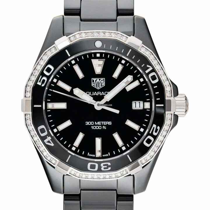  TAG Heuer Aquaracer Lady WAY1395.BH0716 - Aquaracer Quartz Black Dial Diamond Ladies Watch </h1> 