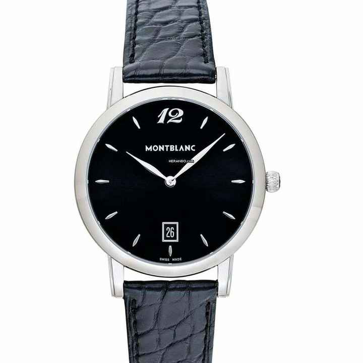  Montblanc Star Classique 108769 - Star Classique Quartz Black Dial Black Leather Men's Watch </h1> 
