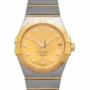  Omega Constellation Men 123.20.38.21.58.001 - Constellation Co-Axial 38 mm Automatic Champagne Dial 18Kt Gold Diam </h1> 