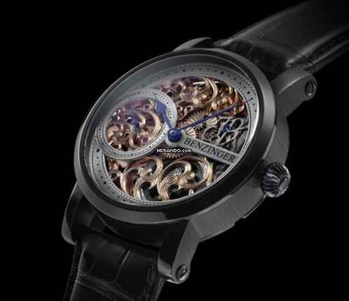  Benzinger Skelett 3/4 Skeleton Floral Black 