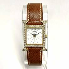 Thumbnail von Hermès H 1.201 2 tone diamond bezel ~1TCW </h1>