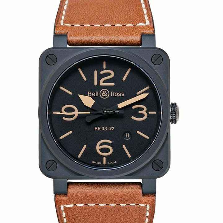  Bell & Ross BR 03-92 Ceramic BR0392-HERITAGE-CE - Instruments BR 03-92 Heritage Automatic Black Dial Men's Watch </h1> 