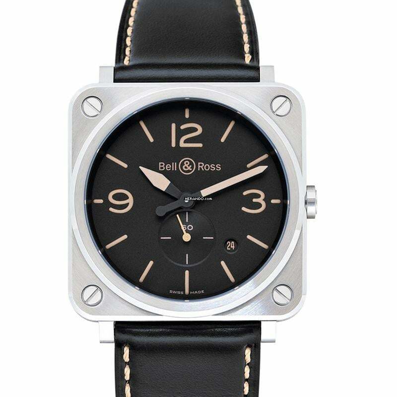  Bell & Ross BR S BRS-HERI-ST/SCA - Instruments BR S Steel Heritage Quartz Black Dial Men's Watch </h1> 