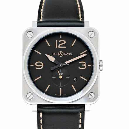  Bell & Ross BR S BRS-HERI-ST/SCA - Instruments BR S Steel Heritage Quartz Black Dial Men's Watch </h1> 