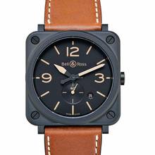 Thumbnail von Bell & Ross BR S BRS-HERI-CEM - Instruments Aviation BR S Heritage Quartz Black Dial Beige Calfskin Leather </h1>