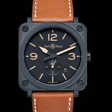 Thumbnail von Bell & Ross BR S BRS-HERI-CEM - Instruments Aviation BR S Heritage Quartz Black Dial Beige Calfskin Leather </h1>