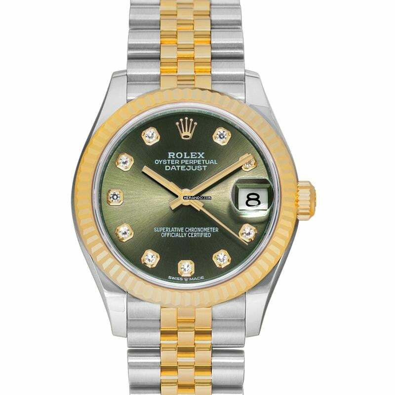 Rolex Datejust 31 278273-0030 - Datejust 31 Automatic Green Dial Diamond Indexes Steel And 18ct Yellow Gold </h1>