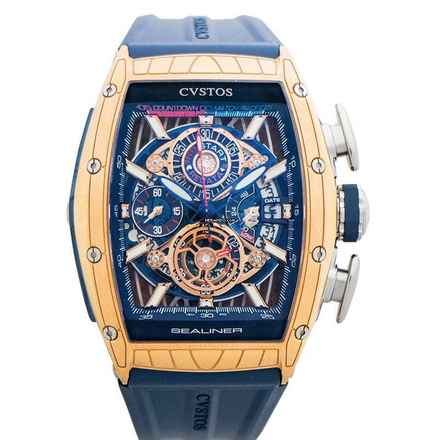  Cvstos CVGT-SEA-REGATA-1000 - Chrono Automatic skeleton Dial Red Gold Men's Watch </h1> 