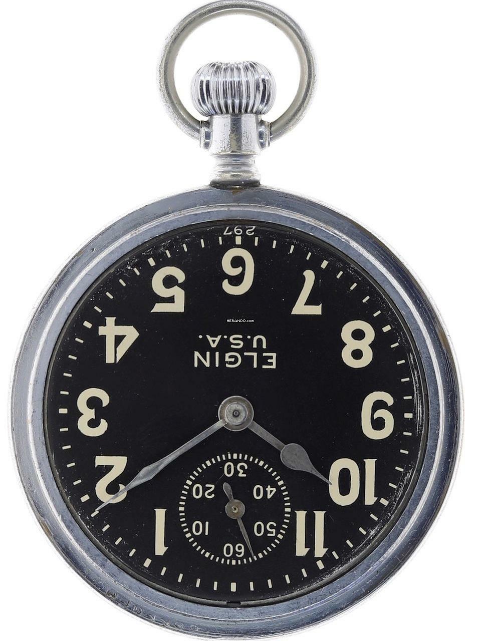 Thumbnail von Elgin Gents WWII Military Pocketwatch G.S.T.P. </h1>