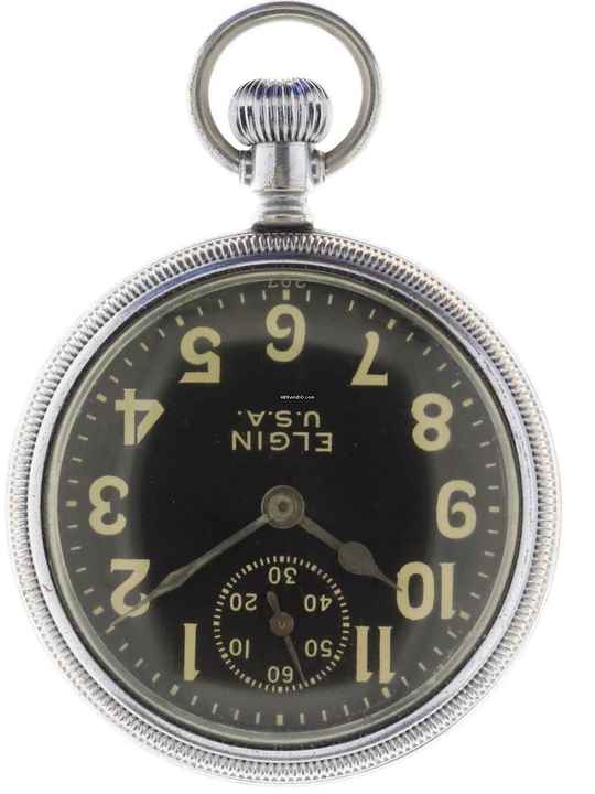  Elgin Gents WWII Military Pocketwatch G.S.T.P. </h1> 