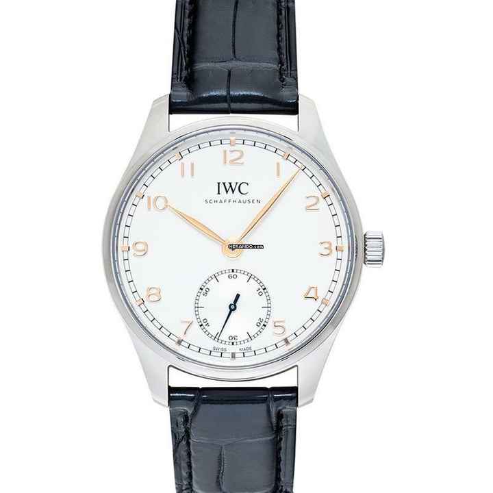  IWC Portugieser Automatik IW358303 - Portugieser Automatic Silver Dial Black Leather Men's Watch </h1> 