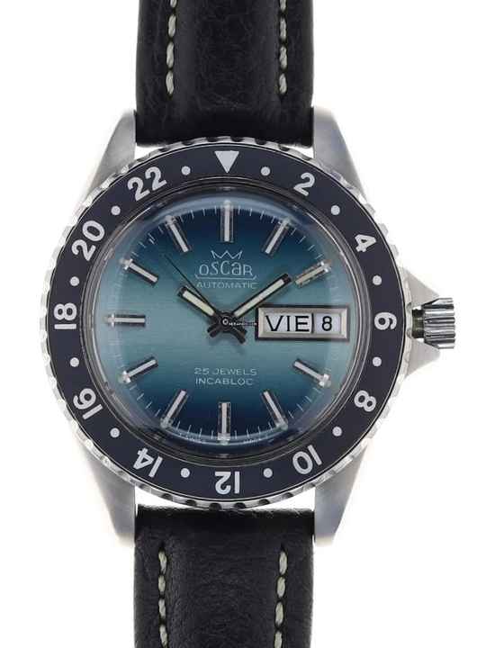  Oscar Gents Automatic Wristwatch 25 Jewel Automatic with bi-directional 24 – hour Bezel </h1> 