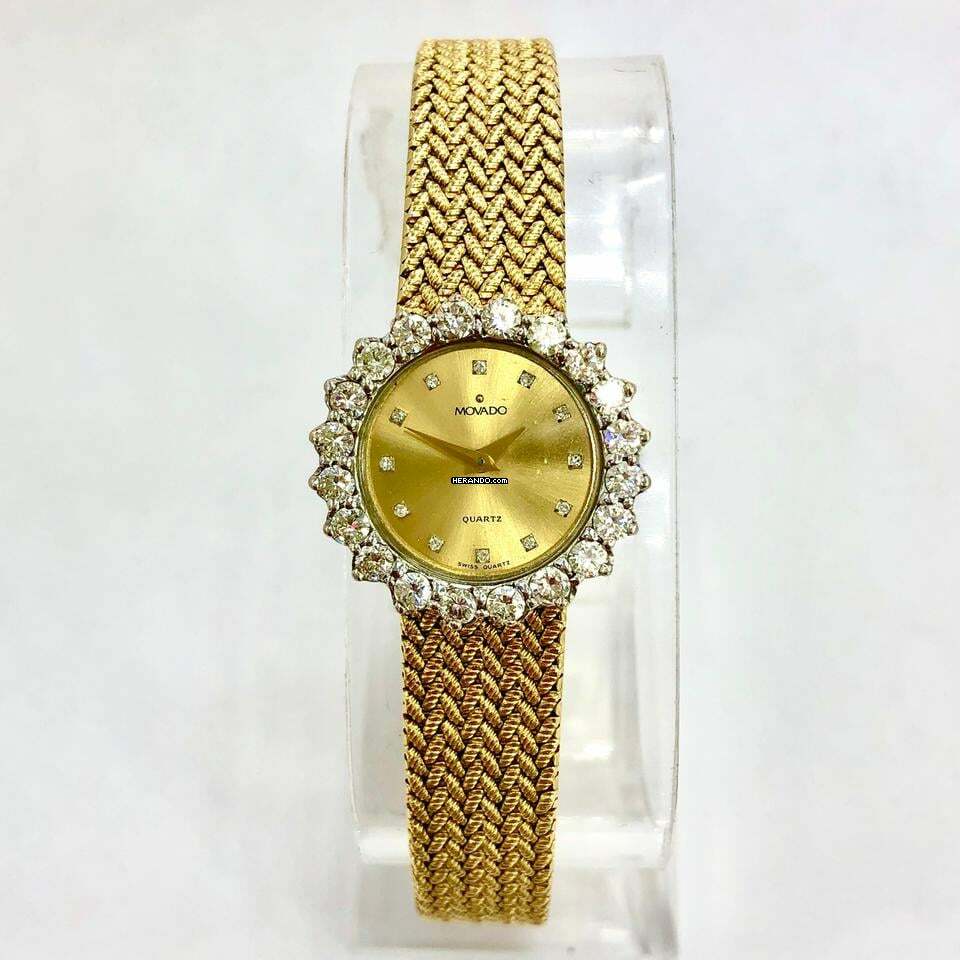 Movado 14K Yellow & White Gold Ladies Watch FACTORY DIAMONDS 2TCW+ </h1>