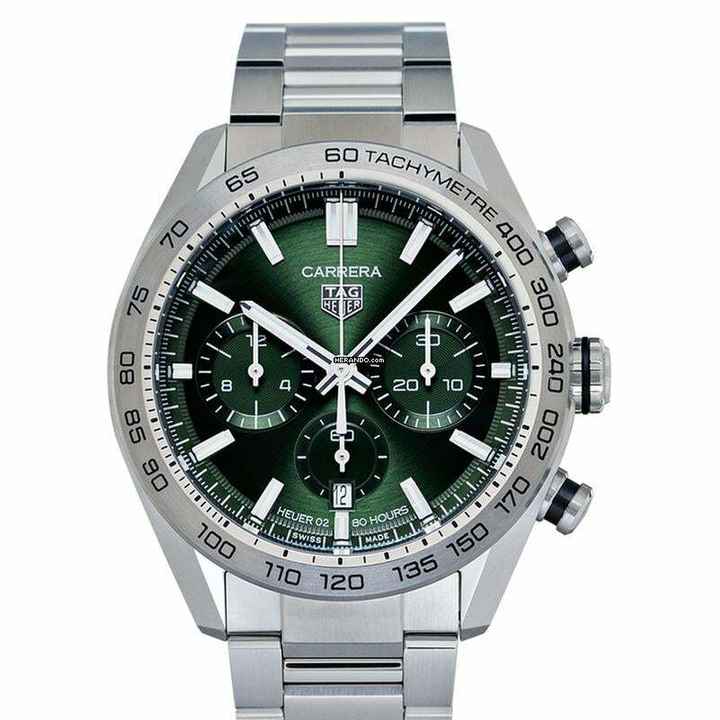  TAG Heuer Carrera CBN2A10.BA0643 - Carrera Calibre Heuer 02 Automatic Green Dial Men's Watch </h1> 