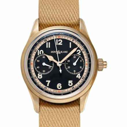  Montblanc 1858 MB125583 - 1858 Monopusher Chronograph Limited Edition Automatic Black Dial Men's Watch </h1> 