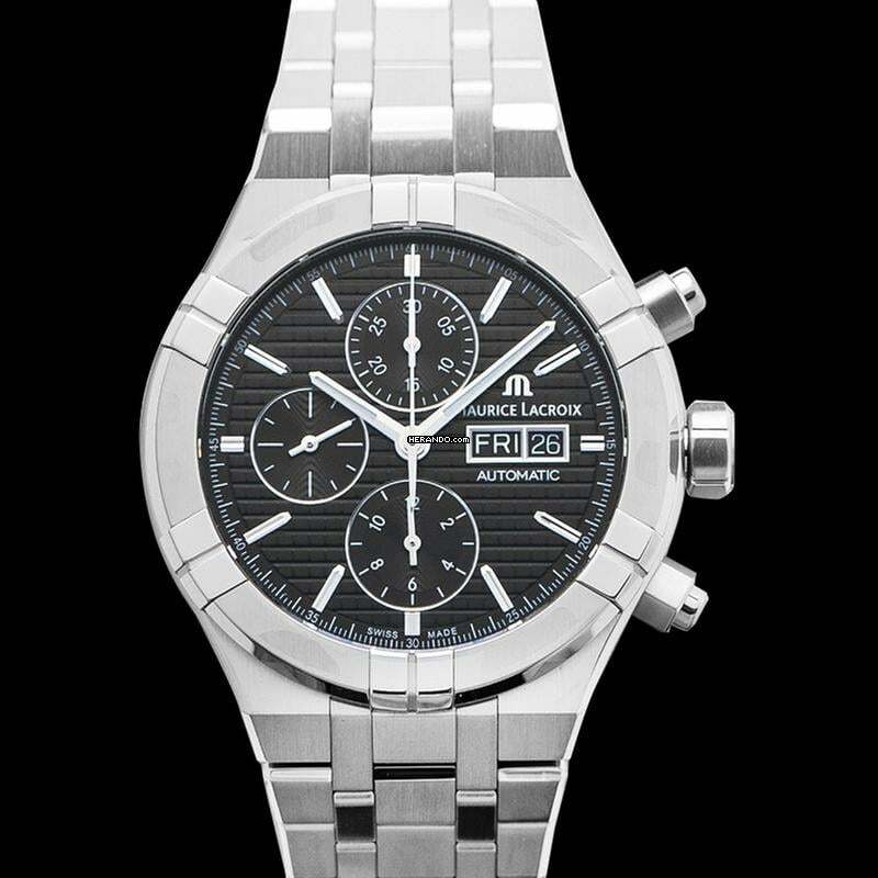 Thumbnail von Maurice Lacroix AIKON AI6038-SS002-330-1 - Aikon Automatic Chronograph Black Sun Brushed Squares Dial Men's Watc </h1>