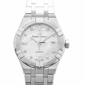  Maurice Lacroix AIKON AI6007-SS002-170-1 - Aikon Automatic White Mother Of Pearl Dial Diamond Indexes Ladies Wat </h1> 