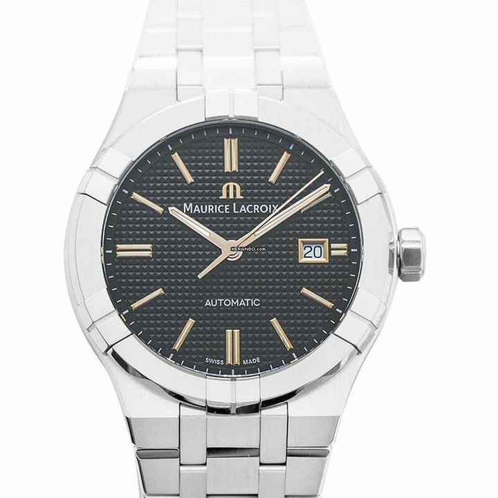  Maurice Lacroix AIKON AI6008-SS002-331-1 - Aikon Automatic Anthracite Sun Brushed Clous de Paris dial Dial Stain </h1> 