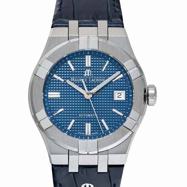  Maurice Lacroix AIKON AI6007-SS001-430-1 - Aikon Automatic Blue Sun Brushed Clous de Paris Dial Men's Watch </h1> 
