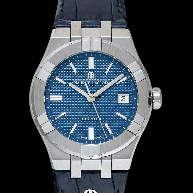 Thumbnail von Maurice Lacroix AIKON AI6007-SS001-430-1 - Aikon Automatic Blue Sun Brushed Clous de Paris Dial Men's Watch </h1>