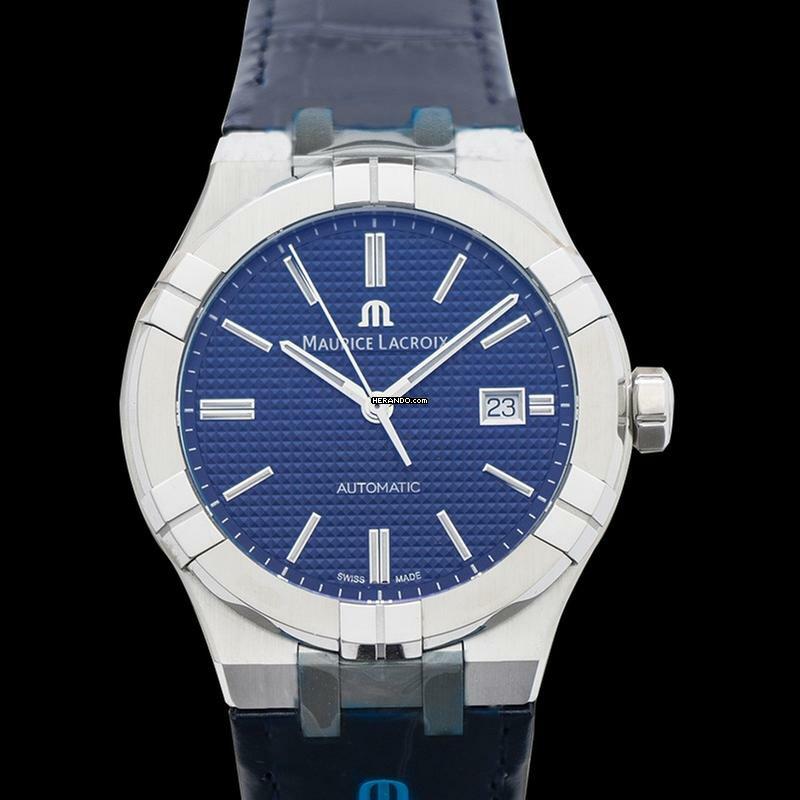 Thumbnail von Maurice Lacroix AIKON AI6008-SS001-430-1 - Aikon Automatic Blue Sun brushed Clous de Paris Dial Men's Watch </h1>