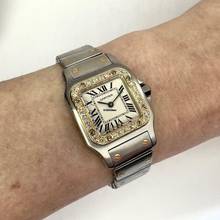 Thumbnail von Cartier Santos Galbée 24mm Quartz 2 Tone 0.69TCW Diamond Watch </h1>