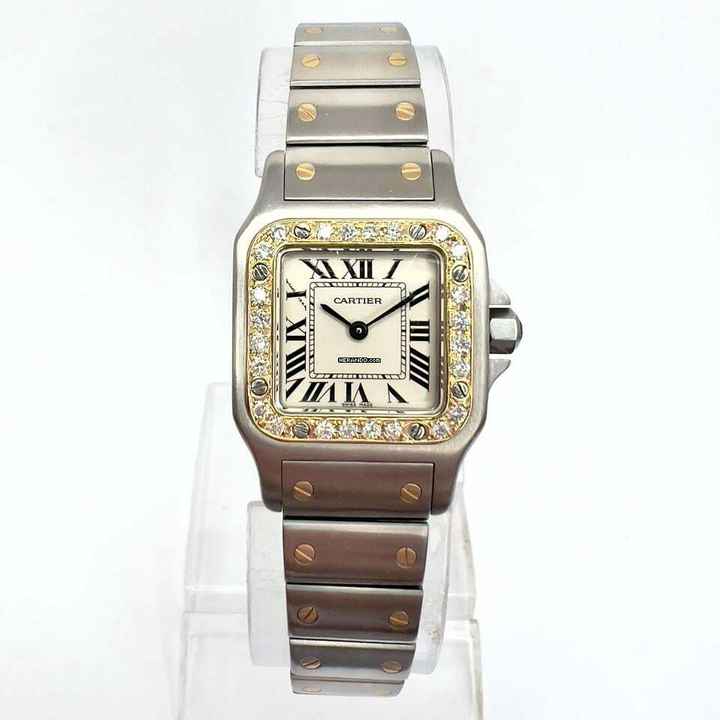  Cartier Santos Galbée 24mm Quartz 2 Tone 0.69TCW Diamond Watch </h1> 