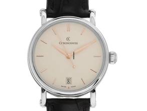 Thumbnail von Chronoswiss Sirius Datum Stahl Automatik Armband Leder Medium Größe 34mm Ref.CH-2093 Box&Pap. Full Set Ungetragen