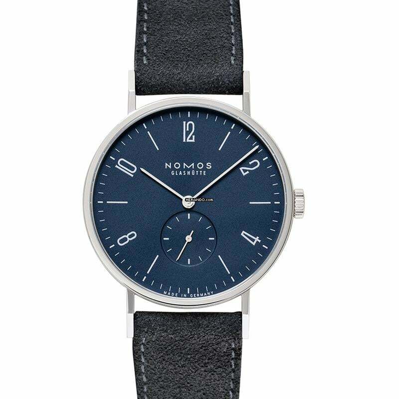  NOMOS Tangente 38 166 - Tangente 38 Midnight Blue Dial Manual-winding Black Strap Men's Watch </h1> 